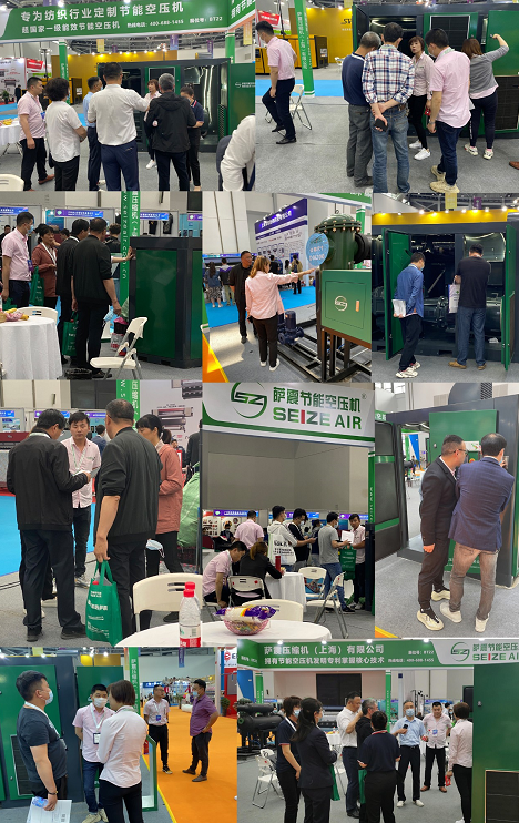 萨震展台现场，销售精英们与客户洽谈